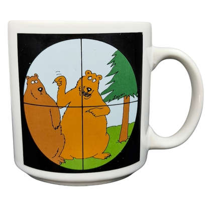 The Far Side Bears In Crosshairs Mug OZ featuring cartoon bears in a humorous illustration