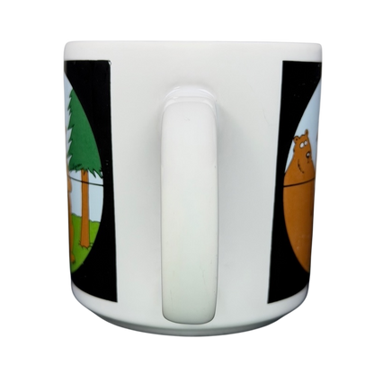 The Far Side Bears In Crosshairs Mug OZ featuring playful bear illustrations on a white background