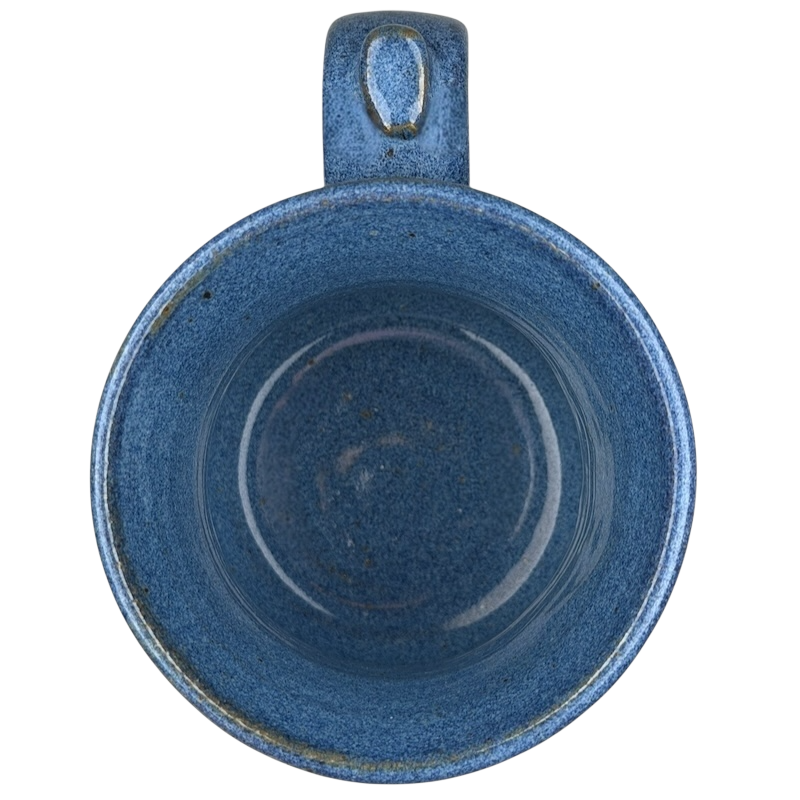 The Lord is My Shepherd pottery mug in blue with a smooth, glossy interior for daily use
