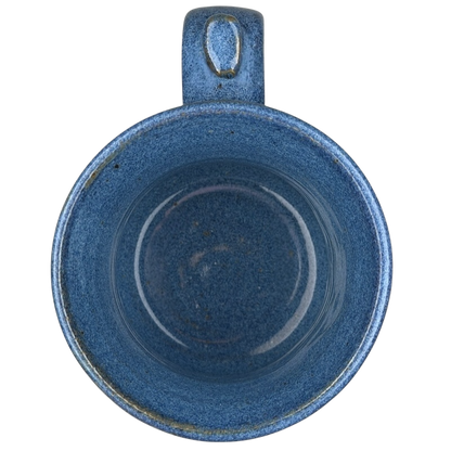 The Lord is My Shepherd pottery mug in blue with a smooth, glossy interior for daily use