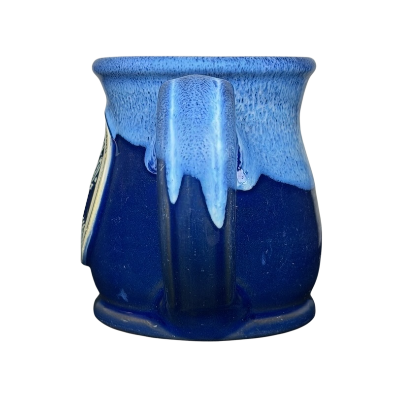 The Original Pancake House Poway and Temecula California Blue Mug 2017 Deneen Pottery showcasing a vibrant blue glaze