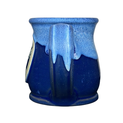 The Original Pancake House Poway and Temecula California Blue Mug 2017 Deneen Pottery showcasing a vibrant blue glaze