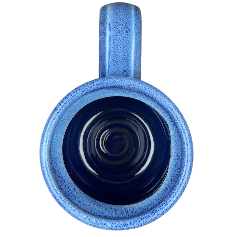 The Original Pancake House Poway and Temecula California Blue Mug 2017 Deneen Pottery with a unique glaze finish