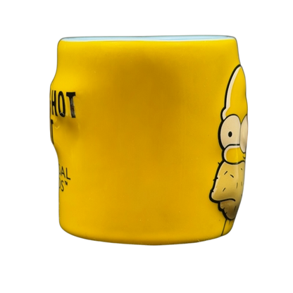 The Simpsons Homer Simpson Not-So-Hot Shot Universal Studios Mini Mug in bright yellow with cartoon design
