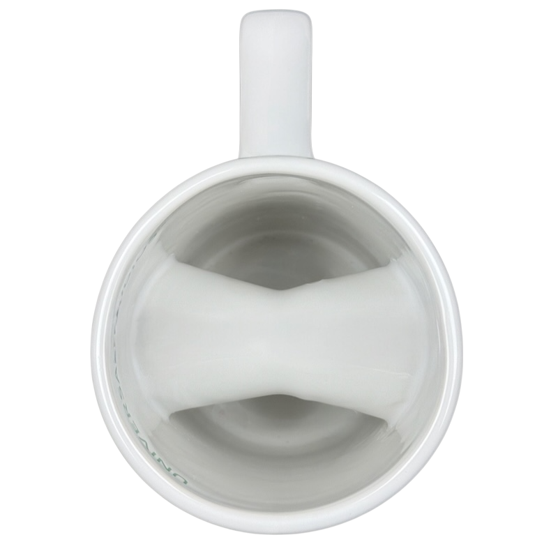 Inside view of The Simpsons Homer Universal Studios donut mug with a clean white finish