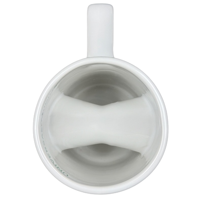 Inside view of The Simpsons Homer Universal Studios donut mug with a clean white finish