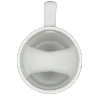 The Simpsons Homer Universal Studios donut mug with a smooth white interior perfect for beverages