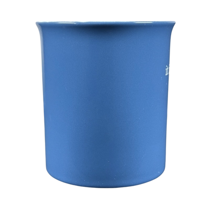 THL blue ceramic it is what it is rare mug with matte finish and subtle white text on black background