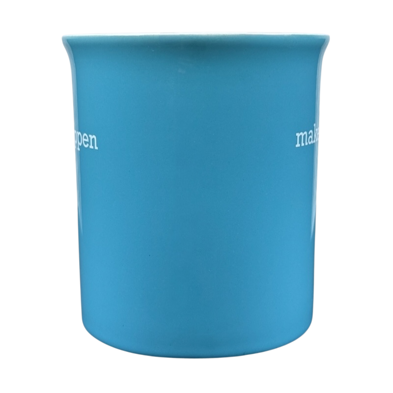 make it happen blue THL mug ceramic motivational coffee cup for office desk or home use