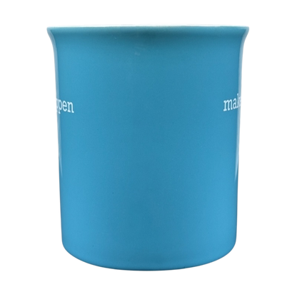 make it happen blue THL mug ceramic motivational coffee cup for office desk or home use