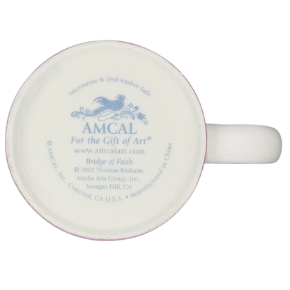 Amcal Thomas Kinkade Bridge of Faith vintage mug featuring a decorative base design and microwave safe details
