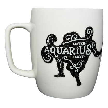AQUARIUS Astrology Zodiac Mug Threshold featuring a stylish black design on a white background