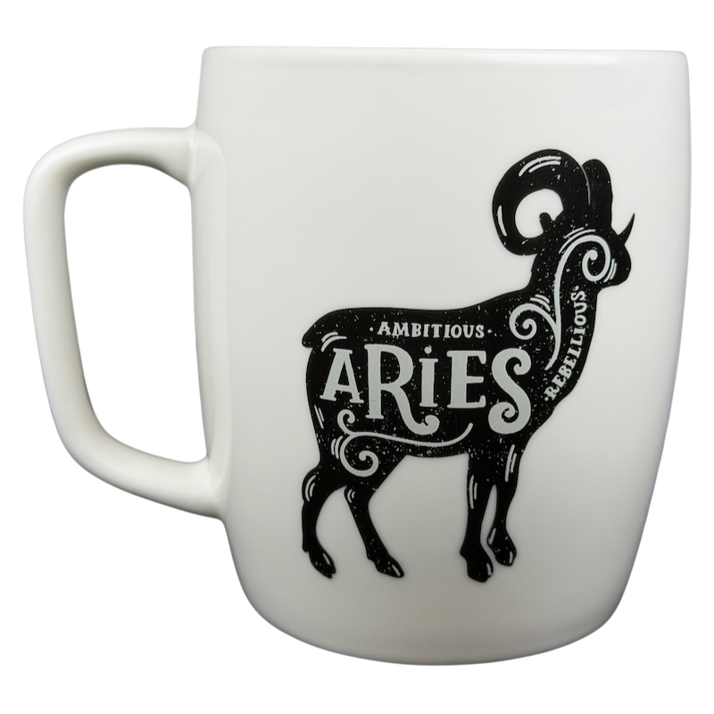 Aries Astrology Zodiac Mug Threshold featuring an elegant design with an ambitious ram illustration