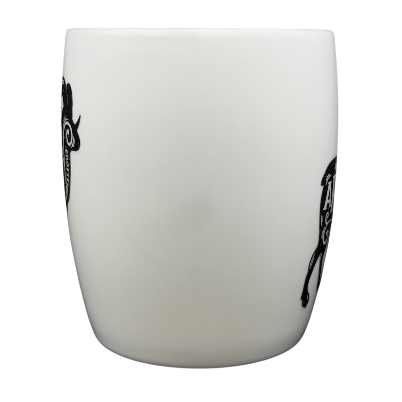 Aries Astrology Zodiac Mug Threshold featuring elegant black designs on a white ceramic surface