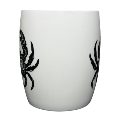 CANCER Astrology Zodiac Mug Threshold featuring a stylish crab design in black on a white background