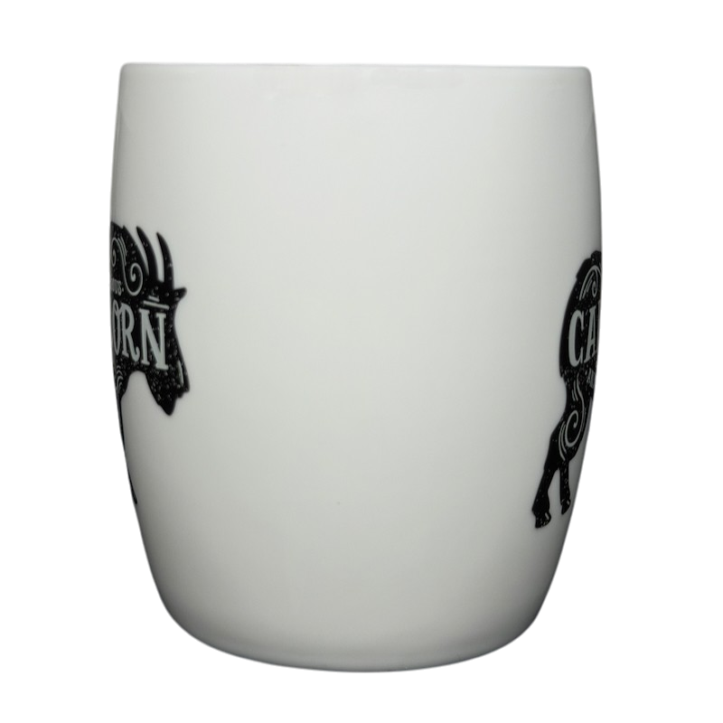 Threshold CAPRICORN Astrology Zodiac Mug featuring a decorative goat design on a white background