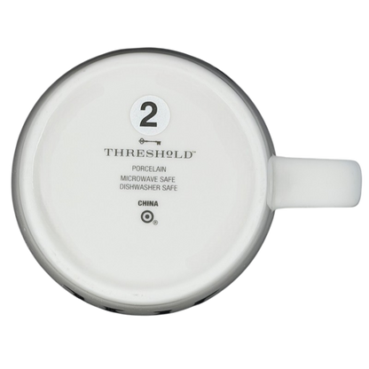 Bottom view of Threshold GEMINI Astrology Zodiac Mug showing porcelain material and care instructions