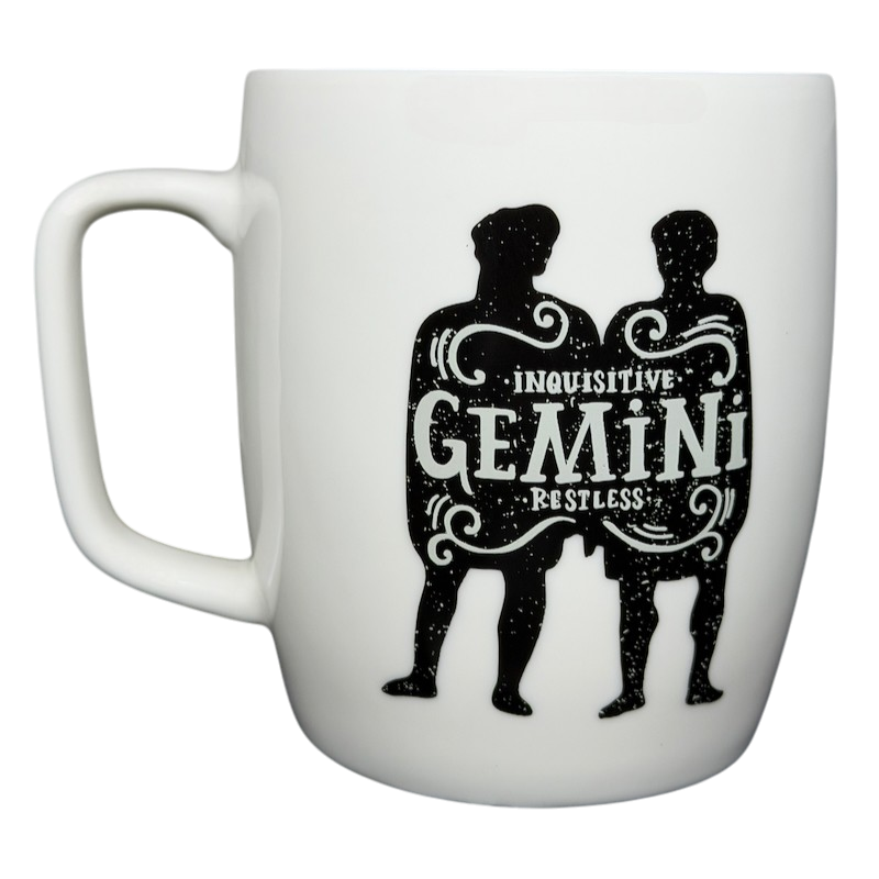 Threshold GEMINI Astrology Zodiac Mug features inquisitive and restless design for astrology lovers