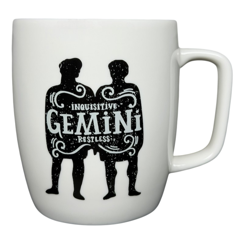 Threshold GEMINI Astrology Zodiac Mug with Inquisitive Restless Design for Astrology Lovers