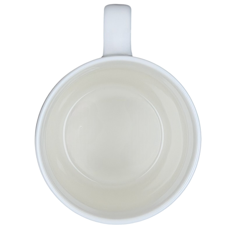 Top view of white GEMINI Astrology Zodiac Mug Threshold showcasing a smooth, clean interior