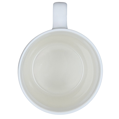 Top view of white GEMINI Astrology Zodiac Mug Threshold showcasing a smooth, clean interior