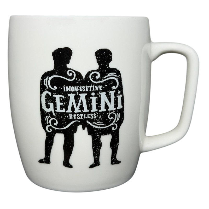 Threshold GEMINI Astrology Zodiac Mug featuring inquisitive and restless design for astrology lovers