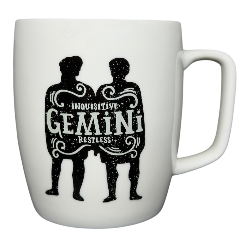 Threshold GEMINI Astrology Zodiac Mug featuring inquisitive and restless silhouettes