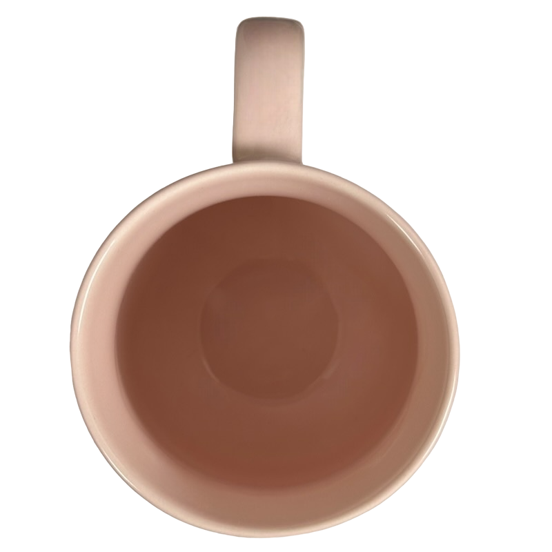 Inside view of a Threshold hello lovely swan mug in soft pink color with a smooth finish