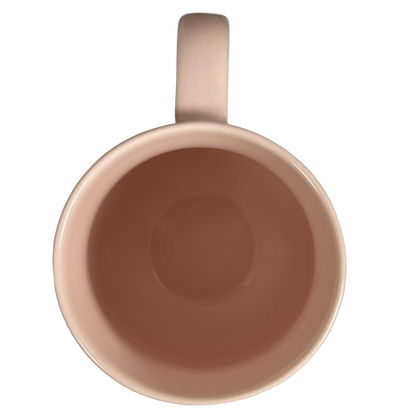Inside view of a Threshold hello lovely swan mug in soft pink color with a smooth finish