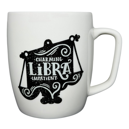 Libra Astrology Zodiac Mug Threshold featuring charming and impatient design on a white ceramic mug
