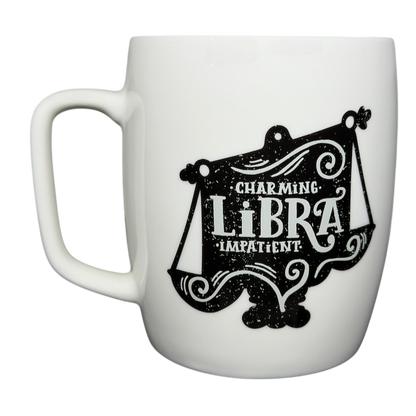Libra Astrology Zodiac Mug Threshold featuring a charming design with the word Libra