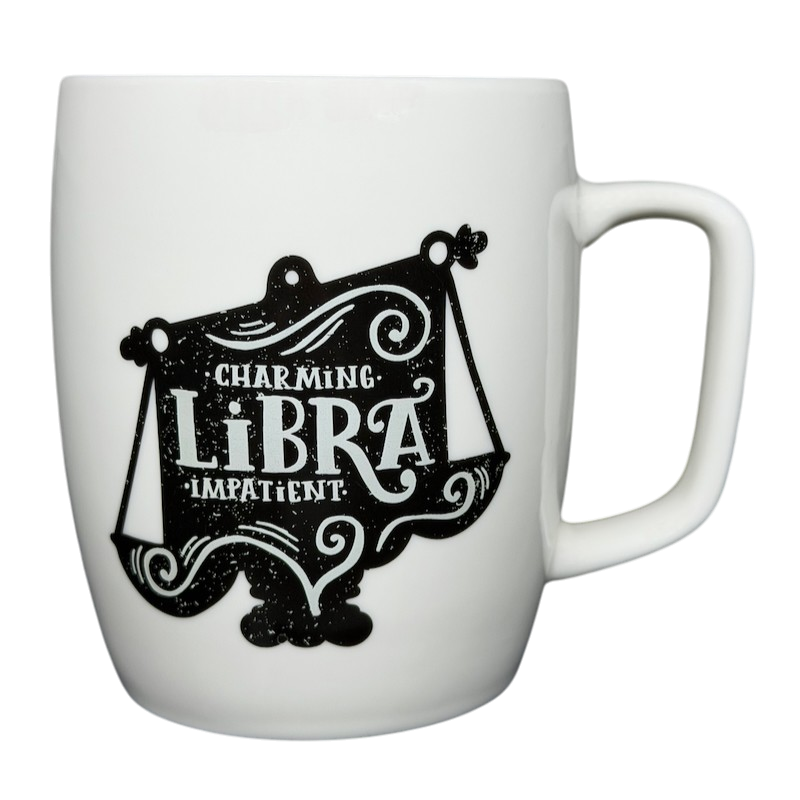 Threshold Libra Astrology Zodiac Mug with Charming and Impatient Design for Astrology Lovers