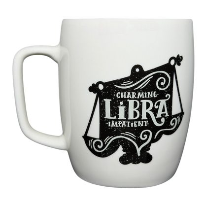Libra Astrology Zodiac Mug Threshold featuring charming design and scale graphics on a white background