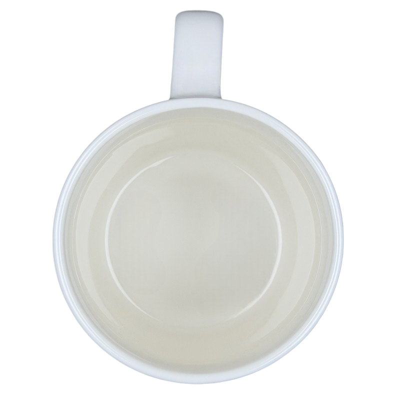 Top view of a clean white Libra Astrology Zodiac Mug Threshold with a smooth interior