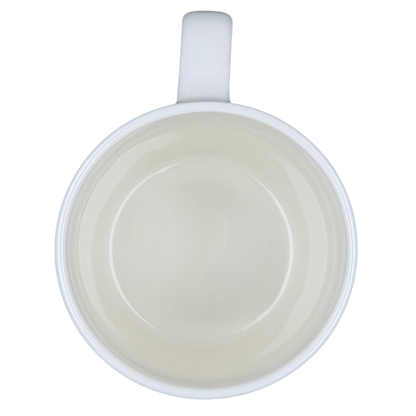 Top view of a clean white Libra Astrology Zodiac Mug Threshold with a smooth interior