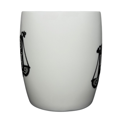 Libra Astrology Zodiac Mug Threshold featuring black Libra symbol on a white background