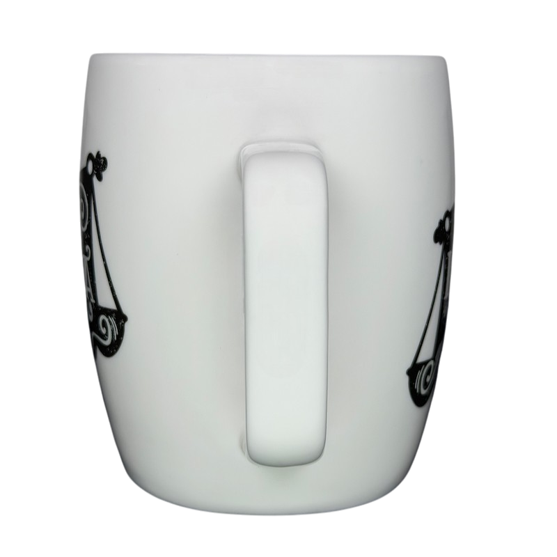 Libra Astrology Zodiac Mug Threshold with elegant black scale design for astrology enthusiasts
