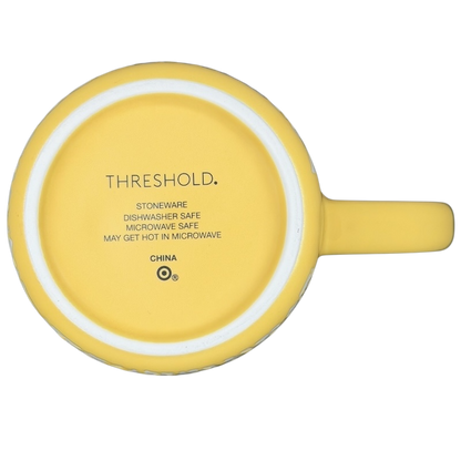 Mornin' Sunshine etched floral Threshold mug in vibrant yellow stoneware with a durable design