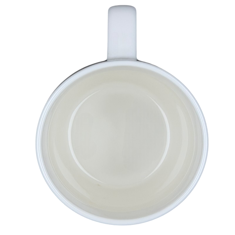 Top view of the PISCES Astrology Zodiac Mug Threshold showcasing its sleek white design and smooth interior