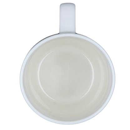 Top view of the PISCES Astrology Zodiac Mug Threshold showcasing its sleek white design and smooth interior