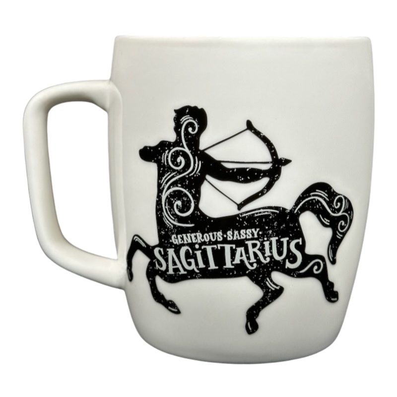 Threshold Sagittarius Astrology Zodiac Mug featuring a detailed Sagittarius design with a bow and arrow