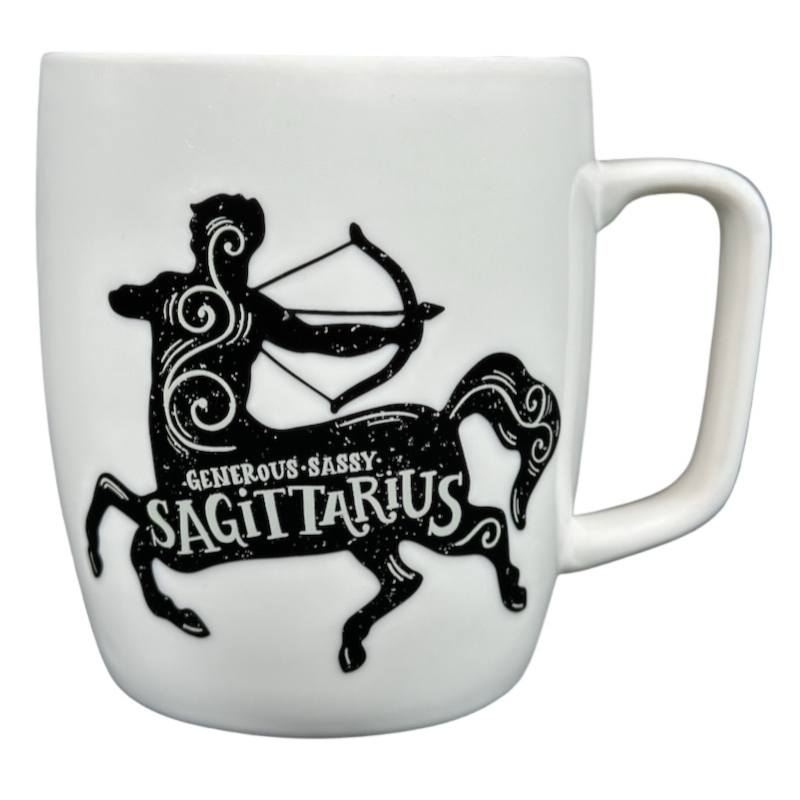 Sagittarius Astrology Zodiac Mug Threshold featuring a stylish archer design and playful text