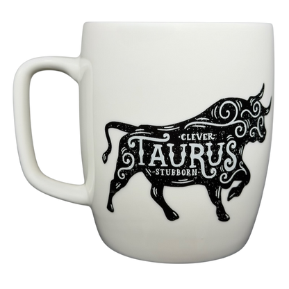 Threshold TAURUS Astrology Zodiac Mug featuring a bull design with clever and stubborn text