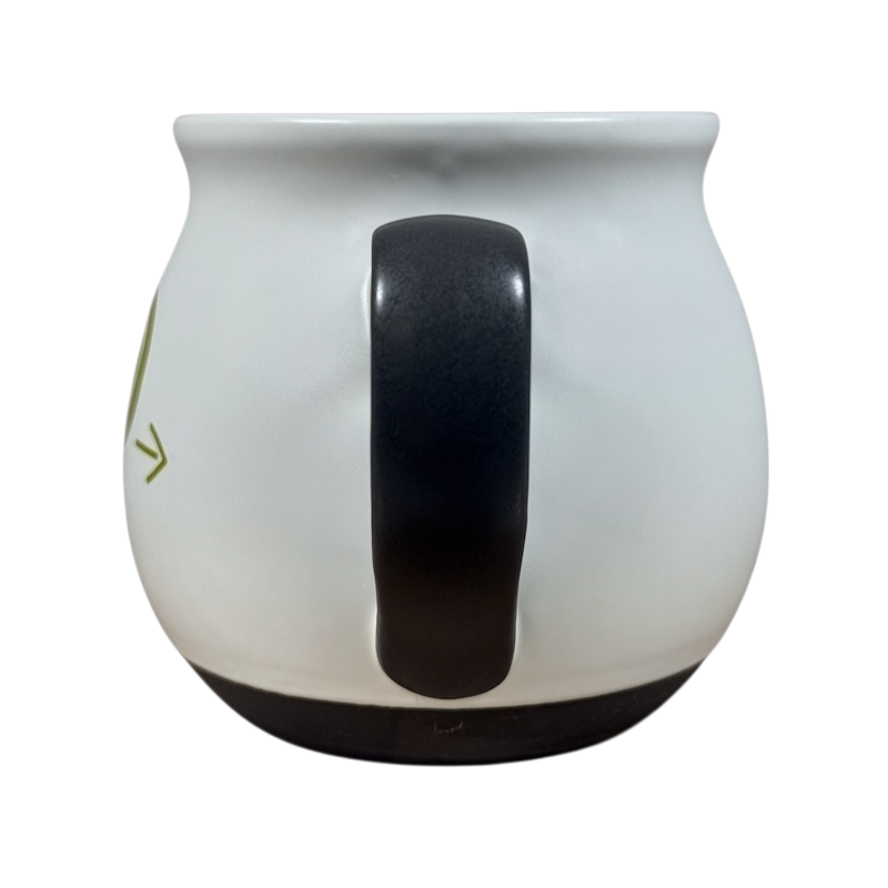 Threshold monogram initial cream P mug rounded cream ceramic mug with matte black handle and base