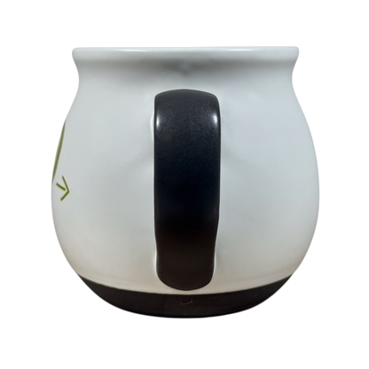 Threshold monogram initial cream P mug rounded cream ceramic mug with matte black handle and base