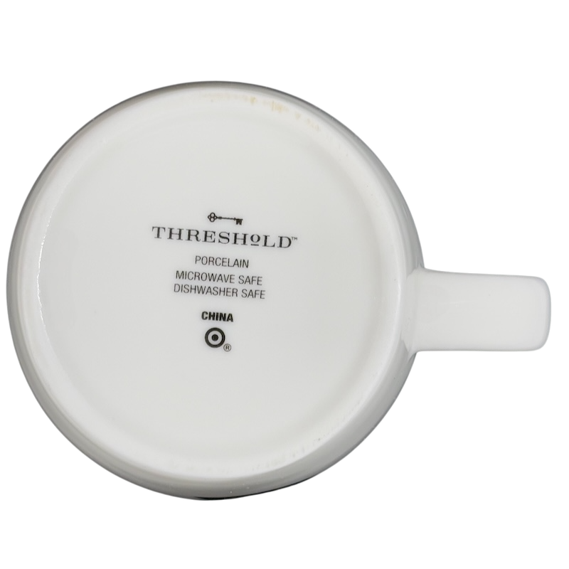 Bottom view of Threshold Virgo Astrology Zodiac Mug featuring porcelain and dishwasher safe design