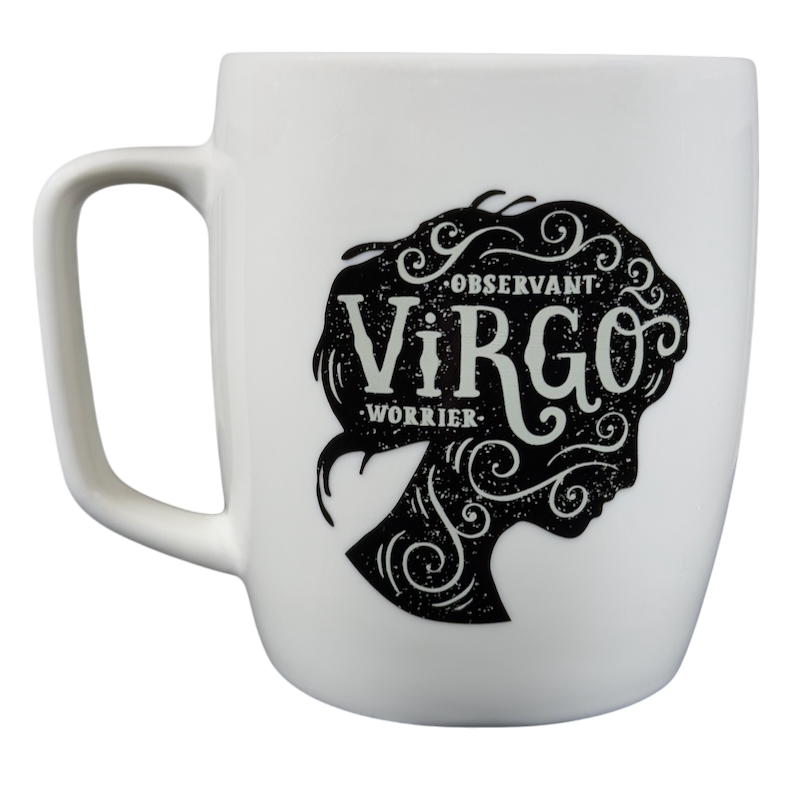 Virgo Astrology Zodiac Mug Threshold featuring an elegant design with the word Virgo