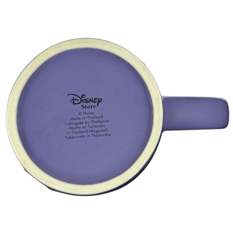 Bottom view of Disney Tinker Bell embossed vintage mug showcasing details and craftsmanship