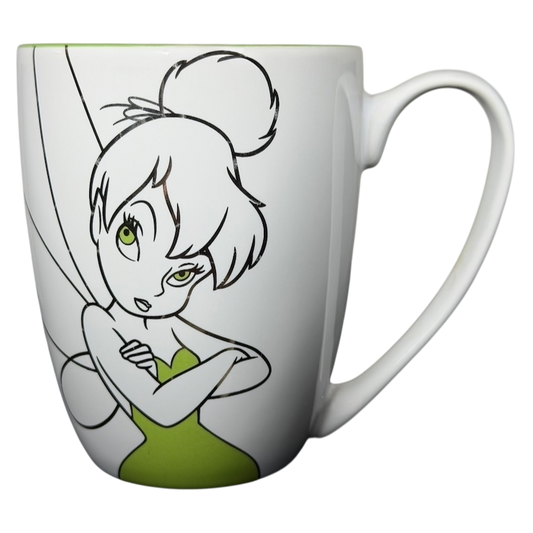Disney Tinker Bell monogram sparkle collectible mug featuring a whimsical design with Tinker Bell illustration