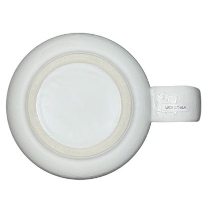 Sara Bareilles tour mug bottom view white ceramic mug showing Made in Italy stamp on handle